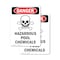 Signmission Hazardous Pool Chemicals Danger Sign, Vinyl Decal, 7in W x 10in L, 2PK OS-2PACK-DS-D-710-V-1628 - alternate 1